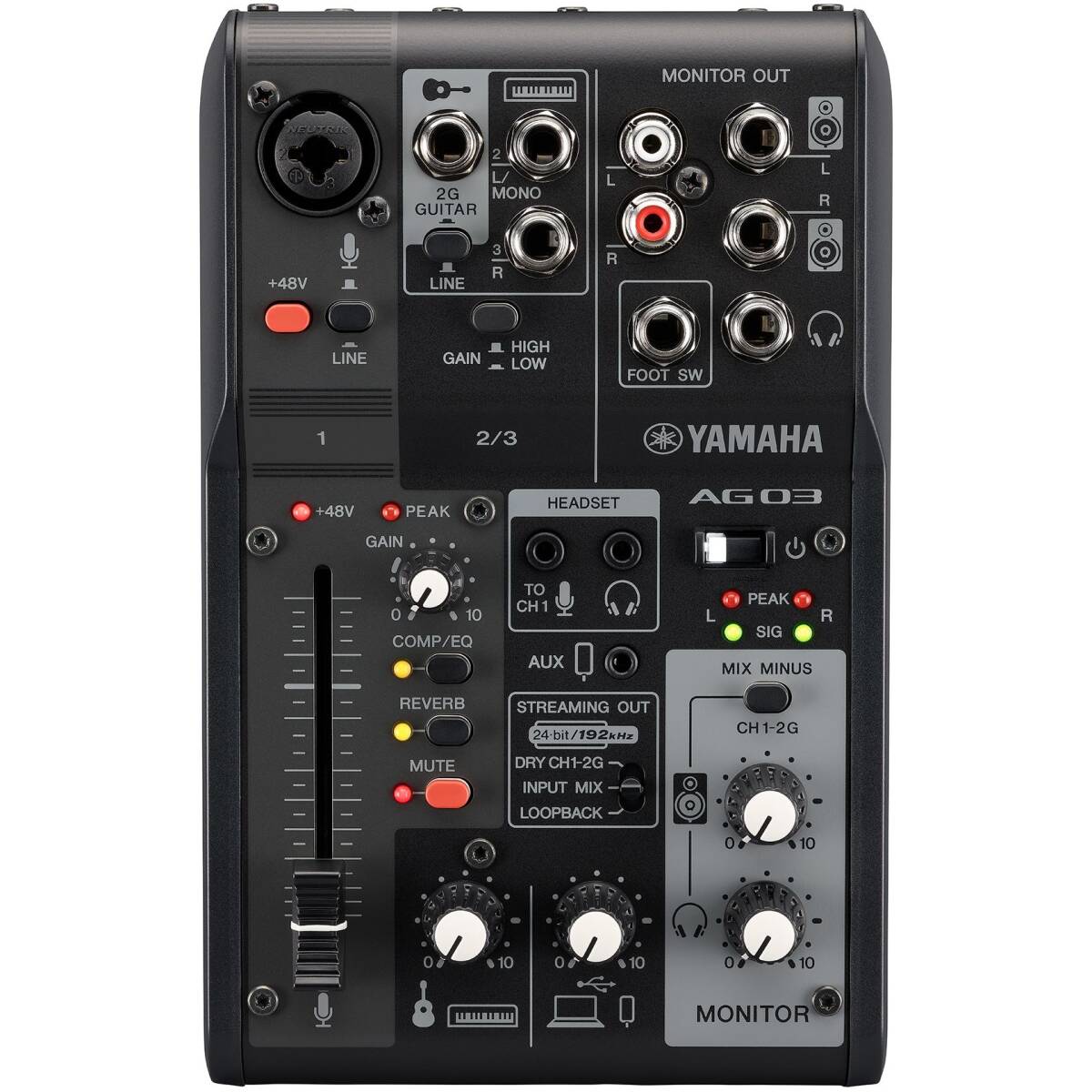 Yamaha AG03Mk2 LSPK USB Loopback Livestreaming Kit - Black - Image 5