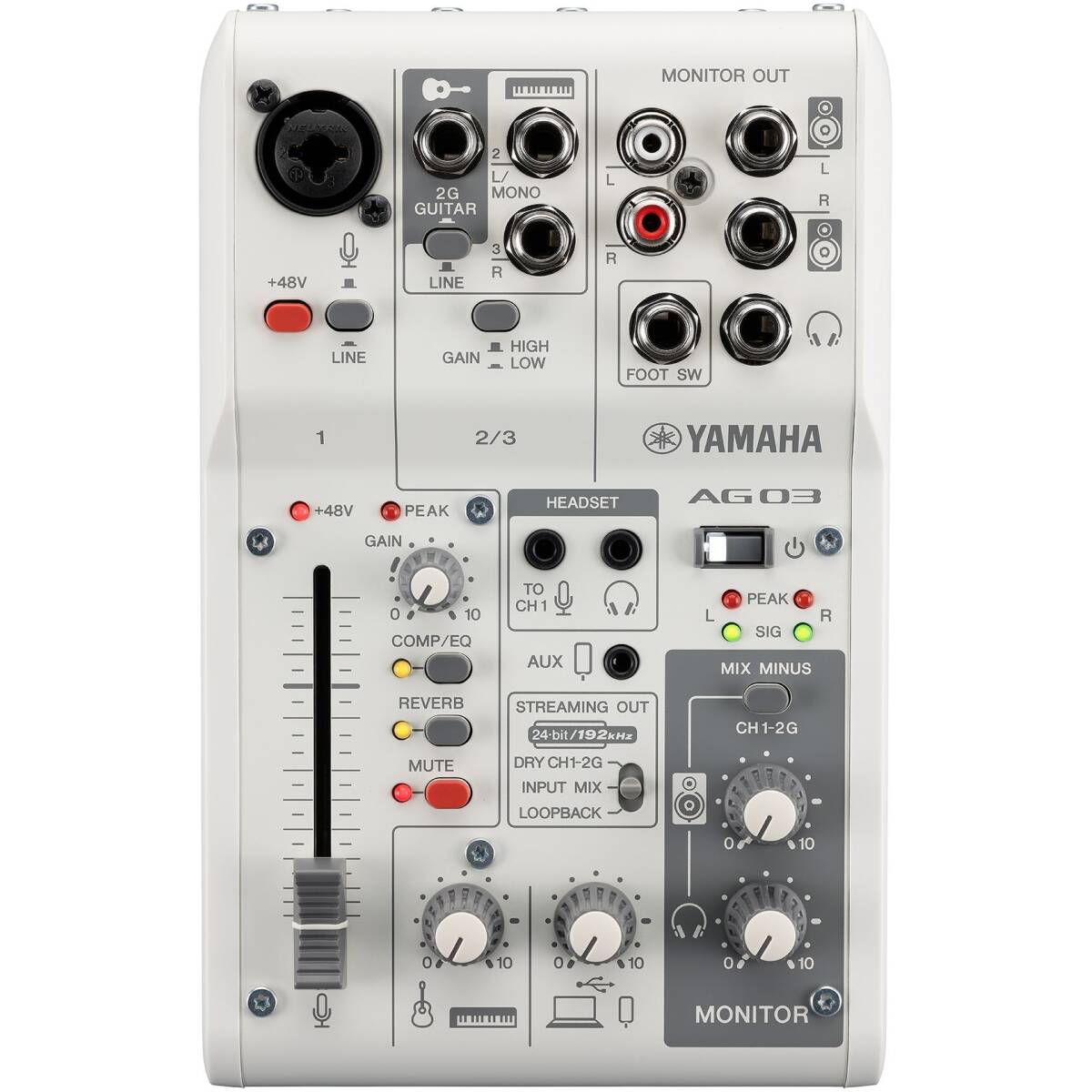 Yamaha AG03MK2 White Live Streaming Mixer - Image 2