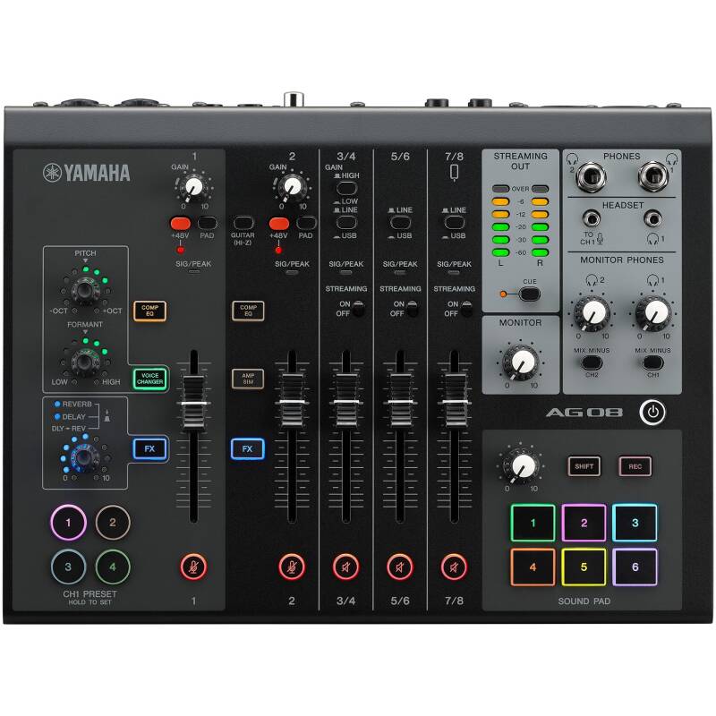 Yamaha AG08 Black Live Streaming Mixer