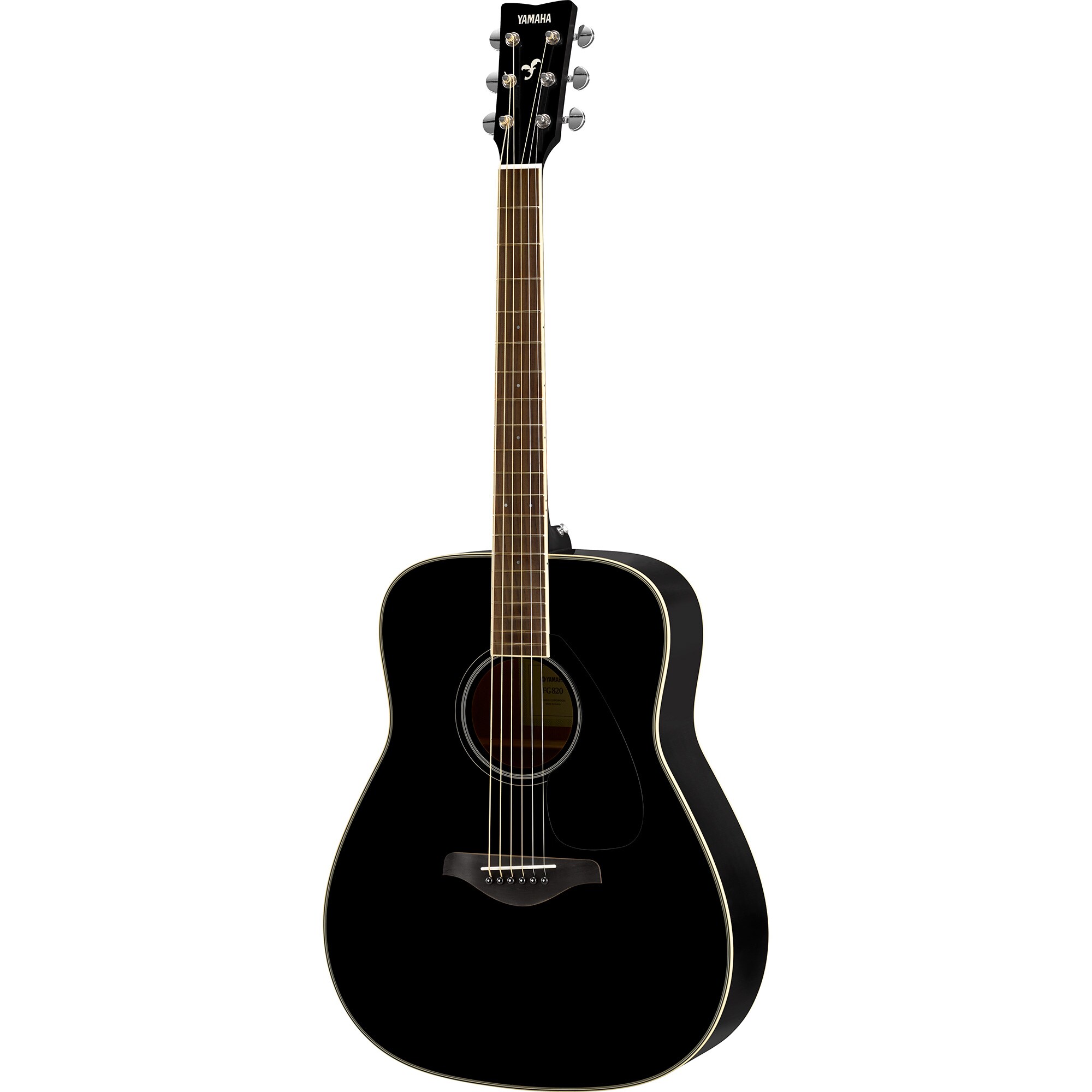 FG820_BL_from_fg820_black_tcm113-1636144 Yamaha FG820 BLK Dreadnought Acoustic Guitar - Image 1