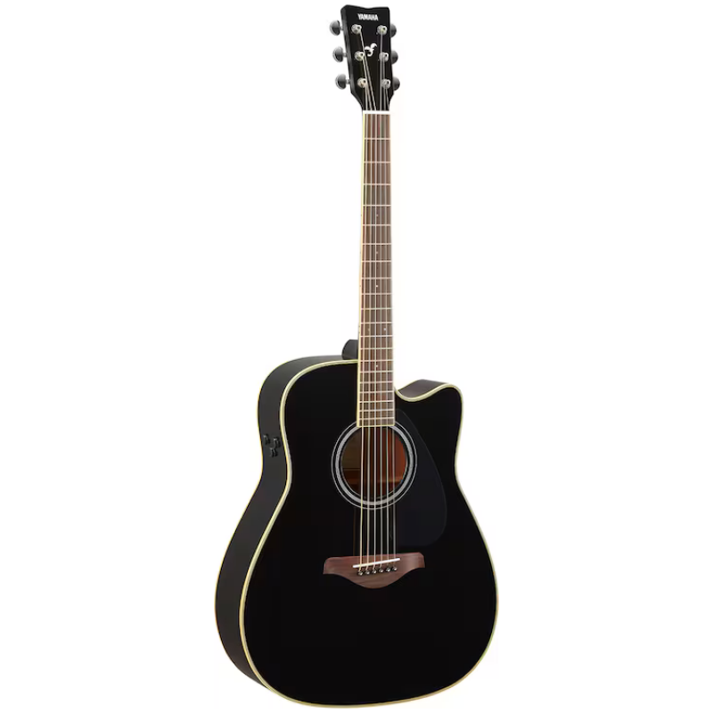 Yamaha FGC-TA BLK TransAcoustic Dreadnought Guitar