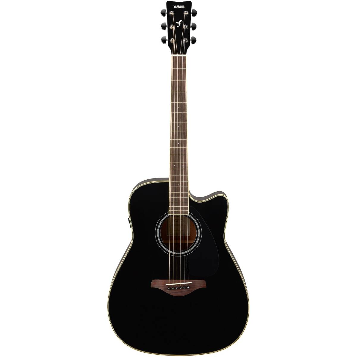 Yamaha FGC-TA BLK TransAcoustic Dreadnought Guitar - Image 3