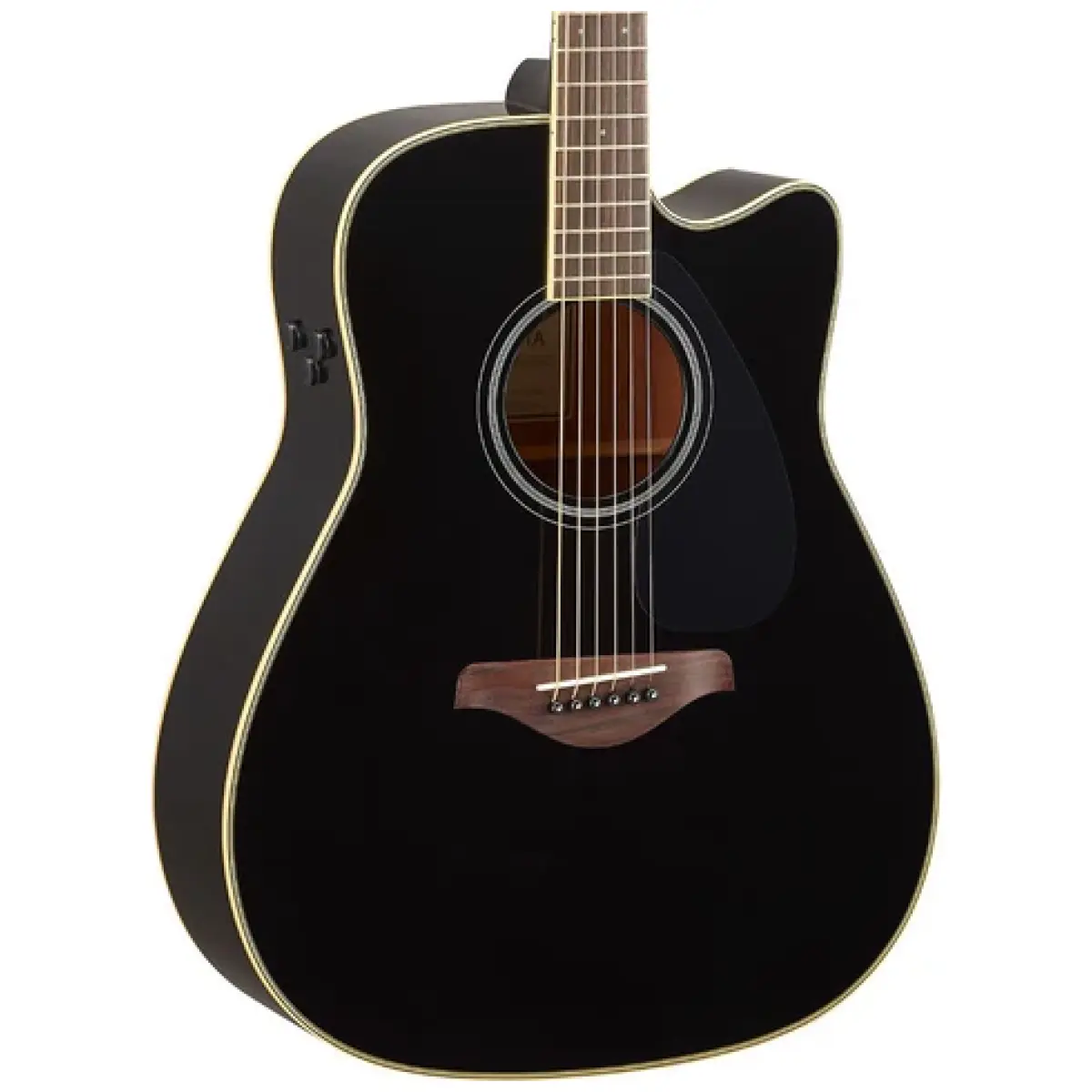 Yamaha FGC-TA BLK TransAcoustic Dreadnought Guitar - Image 5