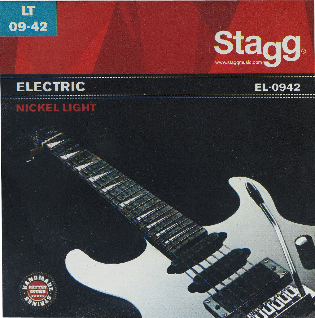 10568_1343657296 Stagg EL-0942 Nickel Plated Electric 6 Str Set Light - Image 1