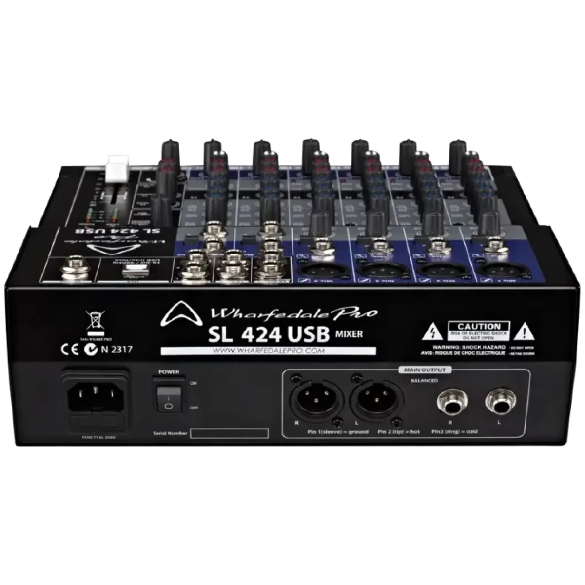 Wharfedale SL424USB 4-Channel Analog Mixer with USB Interface - Image 2