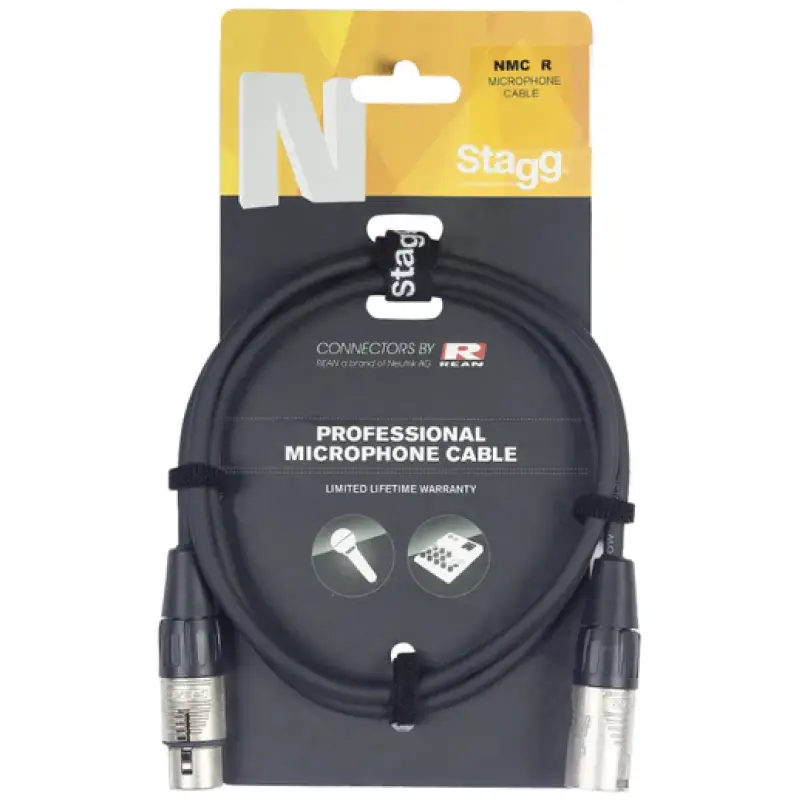 Stagg NMC3R – XLR to XLR Microphone Cable with Rean Connectors 3 m