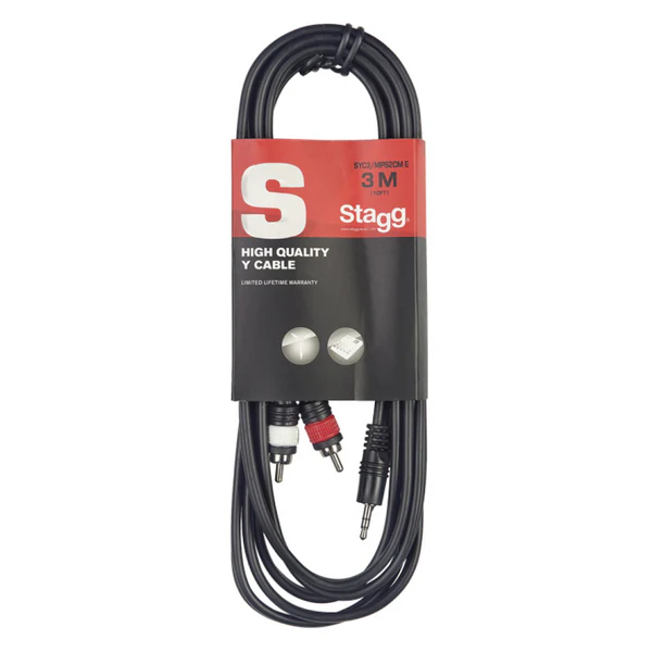 STAG-SYC3 MPSB2CM E Mini Stereo To 2 x RCA Cable -3M GENERATE - Image 2