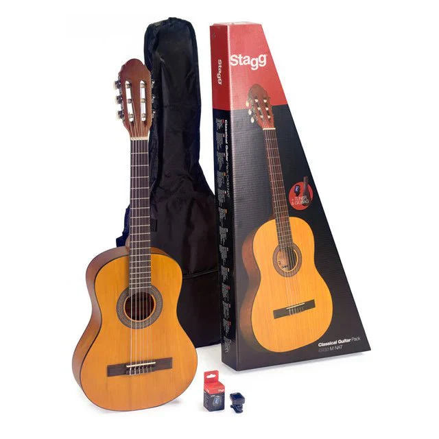 stagg-stag-c410-m-nat-classical-acoustic-guitar-pack-natural-755924 Stagg C410 NAT – 1/2 Classical Guitar Pack - Image 1