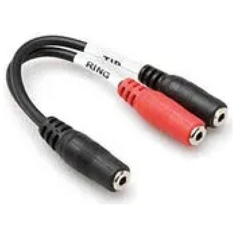 Hosa YMM-379 Stereo Breakout – 3.5 mm TRS Female To Dual 3.5 mm TS Female