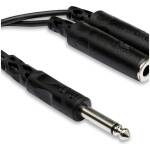 Hosa YPP-111 Y Cable – 1/4" TS Male To Dual 1/4" TS Female