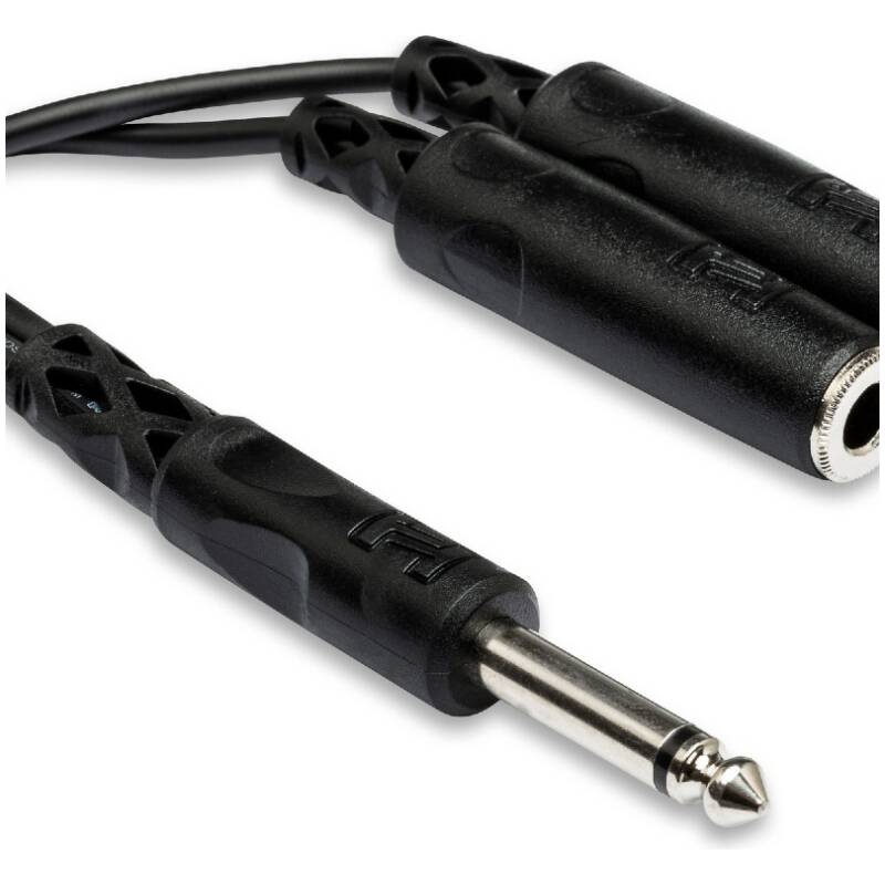 Hosa YPP-111 Y Cable – 1/4" TS Male To Dual 1/4" TS Female
