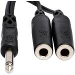Hosa YPP-111 Y Cable – 1/4" TS Male To Dual 1/4" TS Female - Image 2