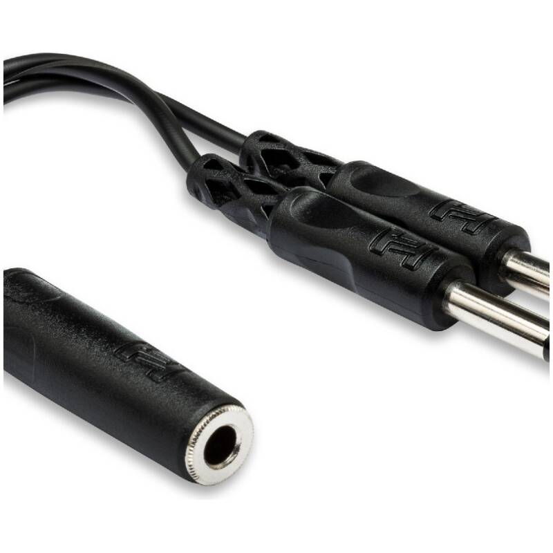 Hosa YPP-106 Y Cable – 1/4" TS Female To Dual 1/4" TS Male