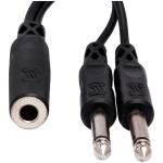 Hosa YPP-106 Y Cable – 1/4" TS Female To Dual 1/4" TS Male - Image 3