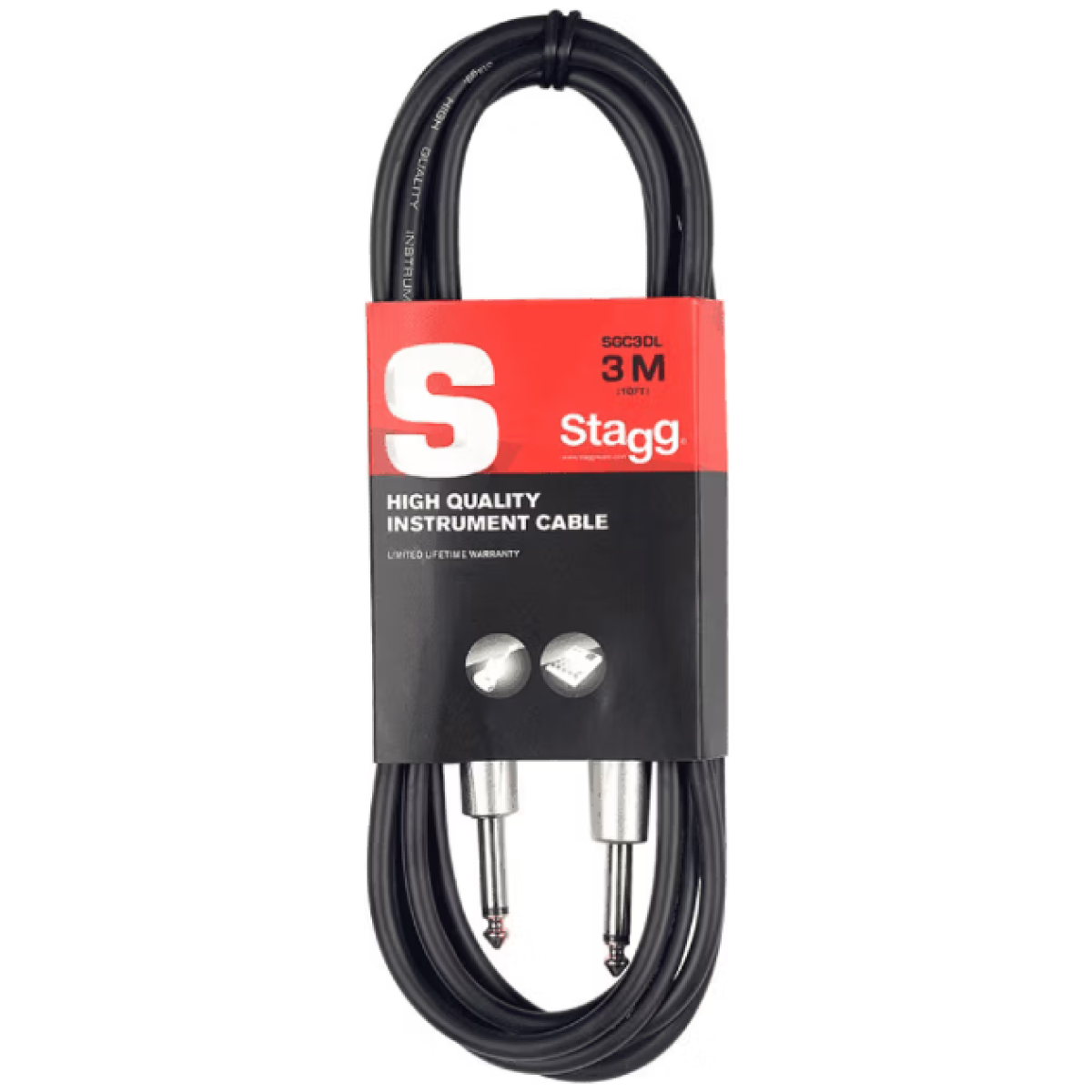 Stagg SGC3DL Deluxe Instrument Cable Jack To Jack - 3M - Image 2