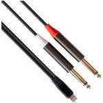 RubiQube IPDMJ lightning to dual 6.3mm mono jack 1.8m