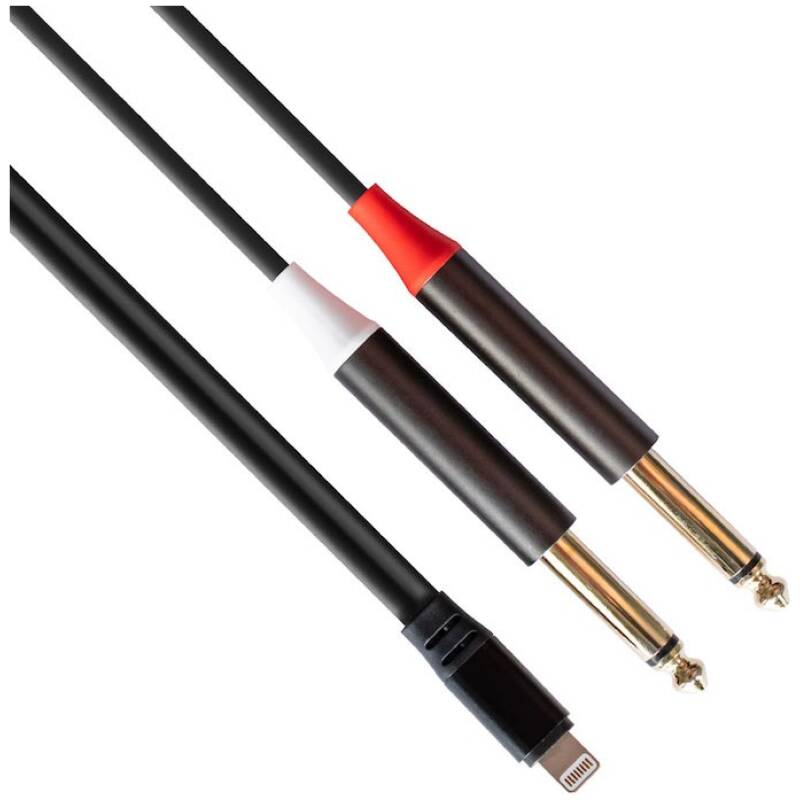 RubiQube IPDMJ lightning to dual 6.3mm mono jack 1.8m