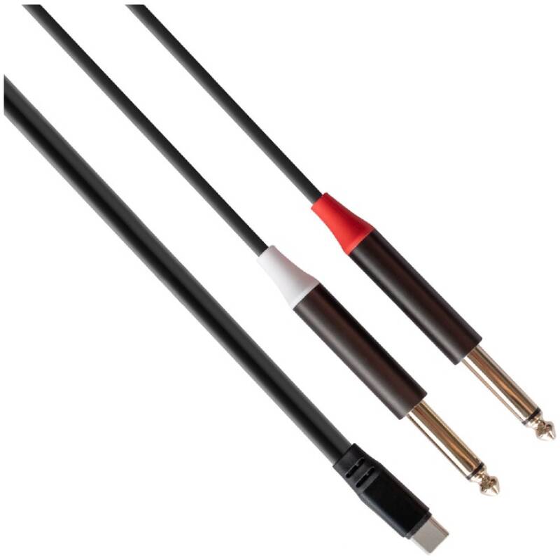 RubiQube TCDMJ Type C To Dual 6.3mm Mono Jack 1.8m