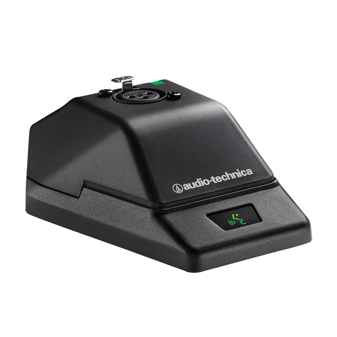 ATW-T1007-Microphone-Desk-Stand-Transmitter-Top-Front-Left- Audio-Technica ATW-T1007 PS1 System 10 Mic Desk Stand Transmitter - Image 1