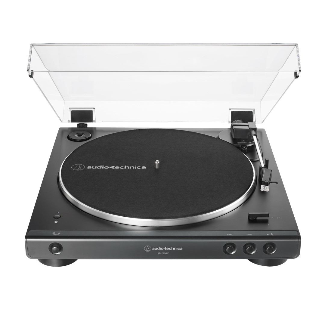 Audio-Technica-AT-LP60XBT-BK-Bluetooth-Wireless-Turntable-Top-Front- Audio-Technica AT-LP60XBT-BK Bluetooth Wireless Turntable - Image 1