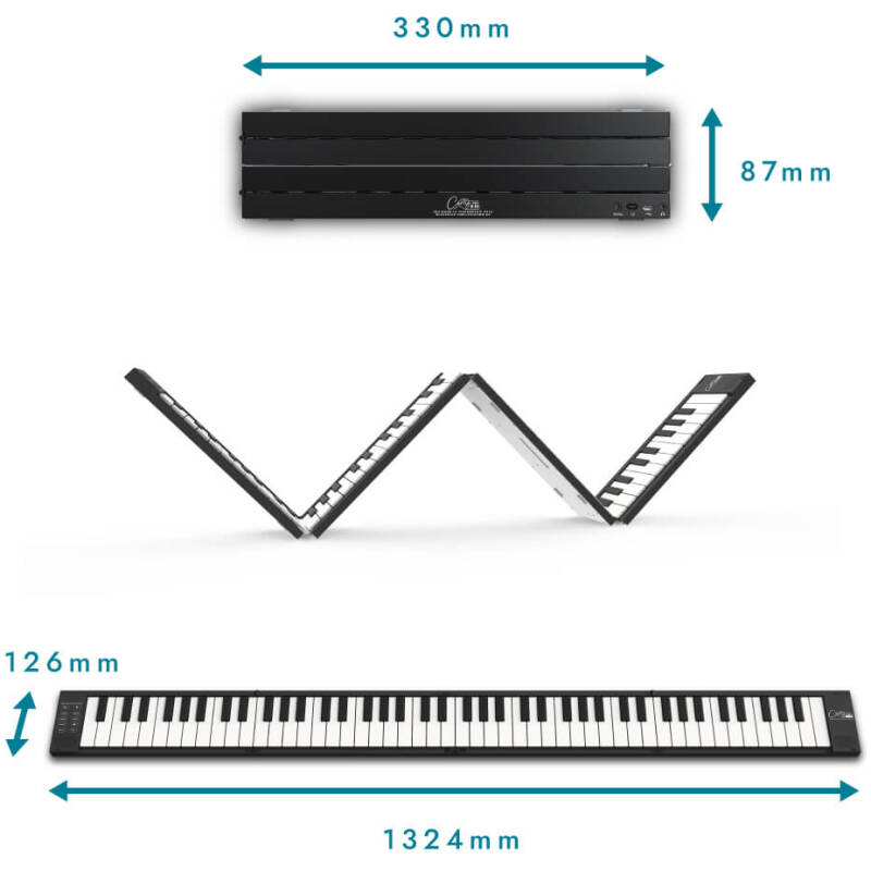 CARRY-ON-FP88T-BK 88-Key Folding Touch Piano (Black)