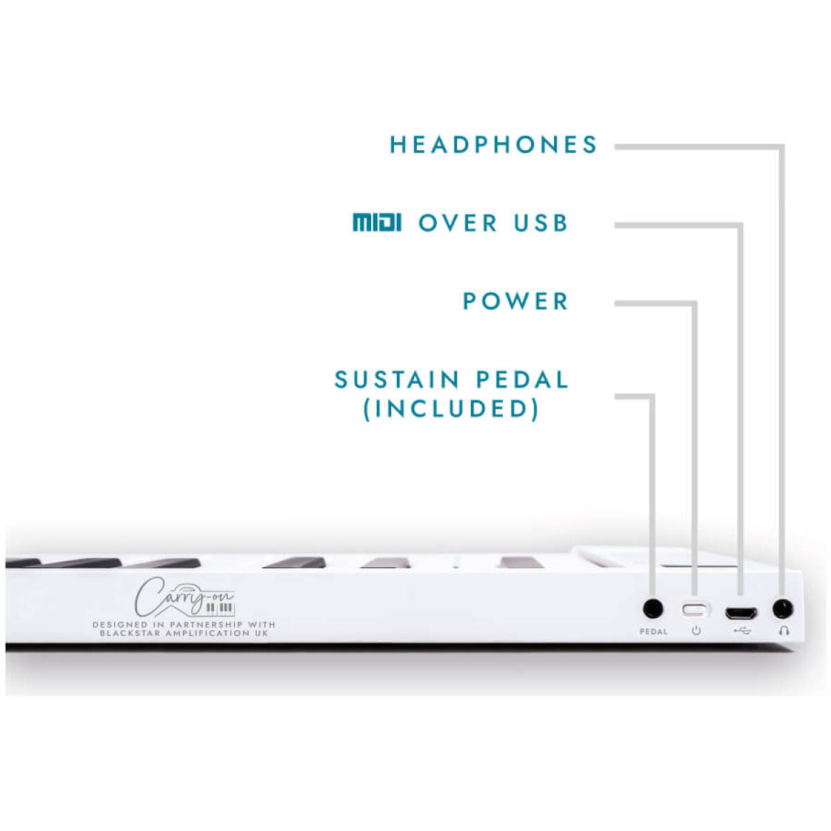 CARRY-ON-FP88T-WT 88-Key Folding Touch Piano (White) - Image 3