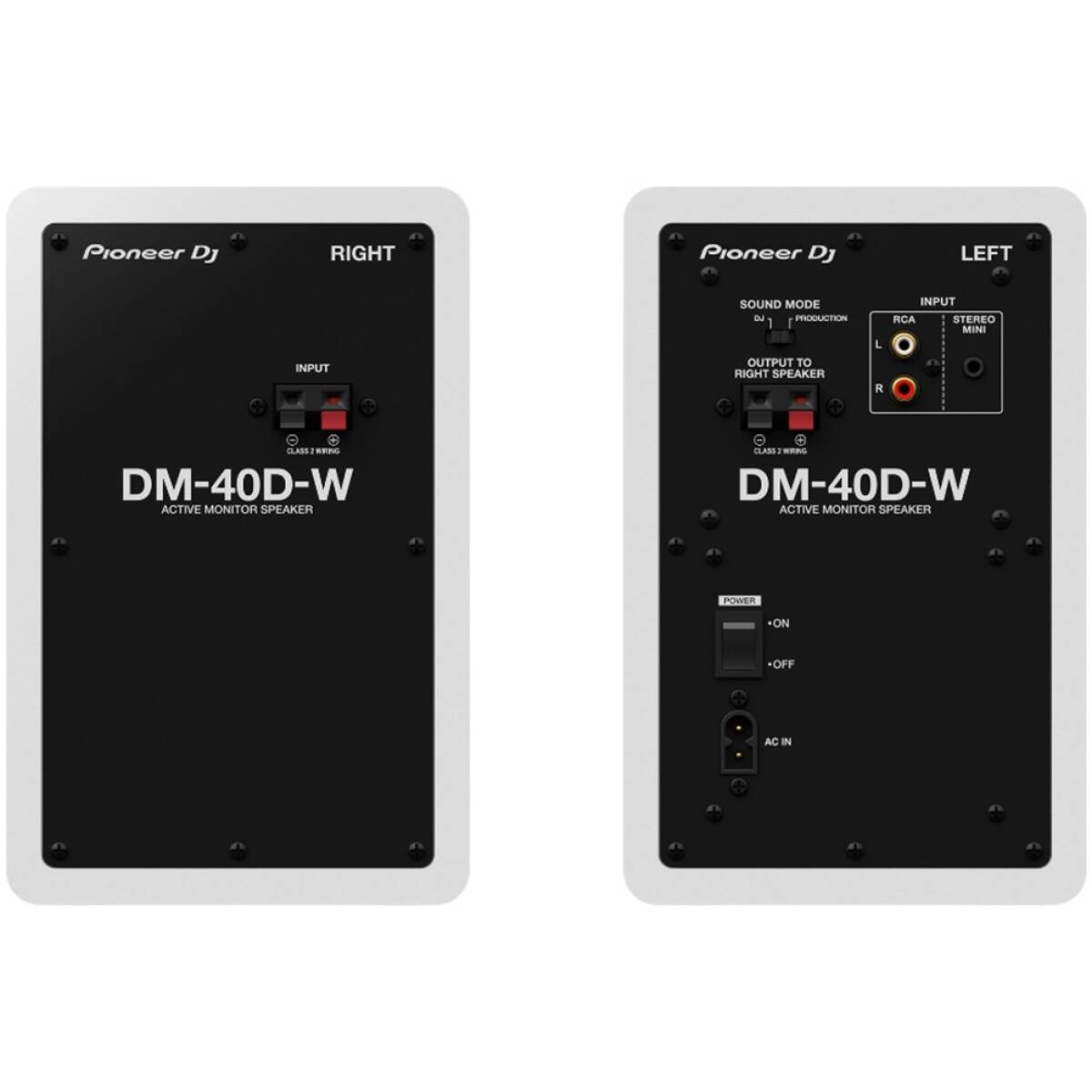 Pioneer DJ DM-40D-W 4” Desktop Monitor System White (Pair) - Image 3