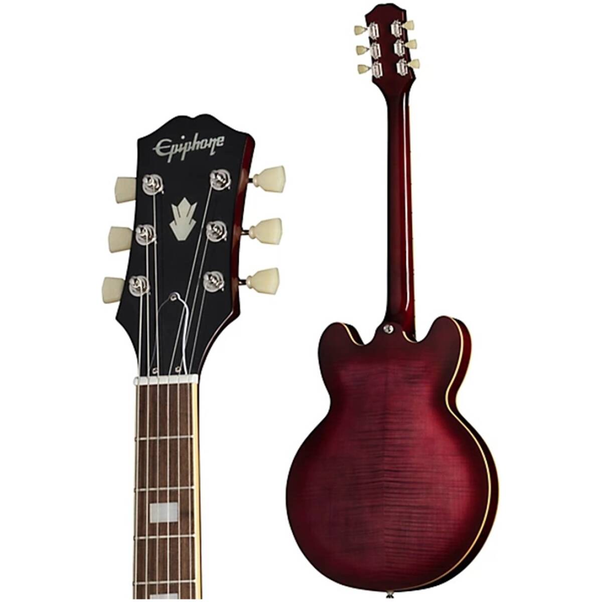 Epiphone EIES335F-PRB ES335 Figured Semi-Hollow Body Raspberry Burst - Image 6