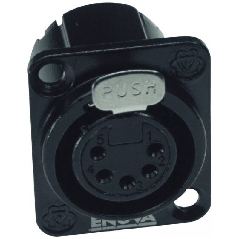 Enova XL15FB - XLR Female Chassis Connector;5-Pin Black Metal