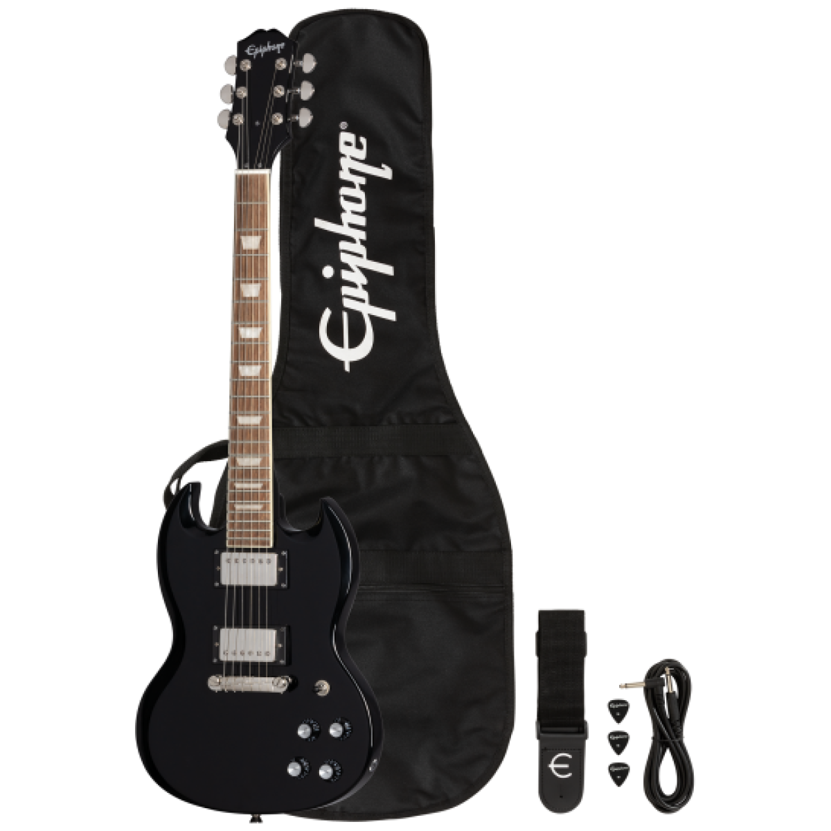 Epiphone ES1PPLP-EB Power Player SG Les Paul Ebony + Accessories - Image 6