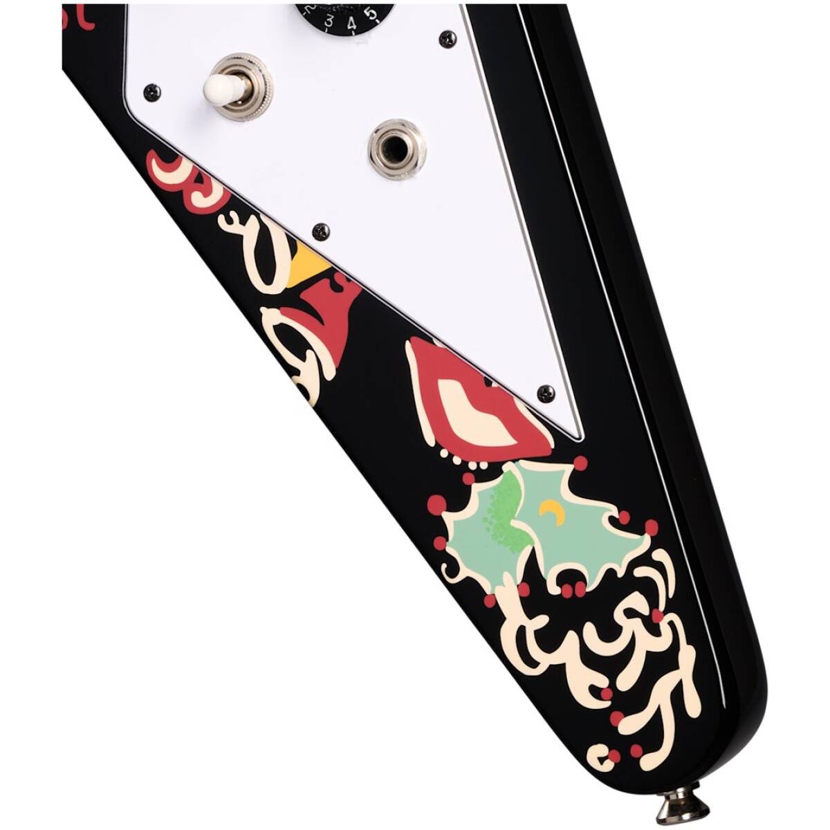 Epiphone ECJHFV-EB Jimi Hendrix Love Drops Flying V Ebony - Image 6