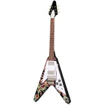 Epiphone ECJHFV-EB Jimi Hendrix Love Drops Flying V Ebony