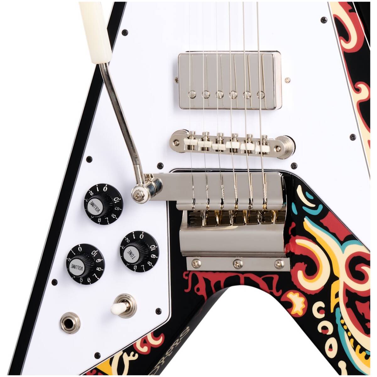 Epiphone ECJHFV-EB-L Jimi Hendrix Love Drops Flying V Ebony-L - Image 3