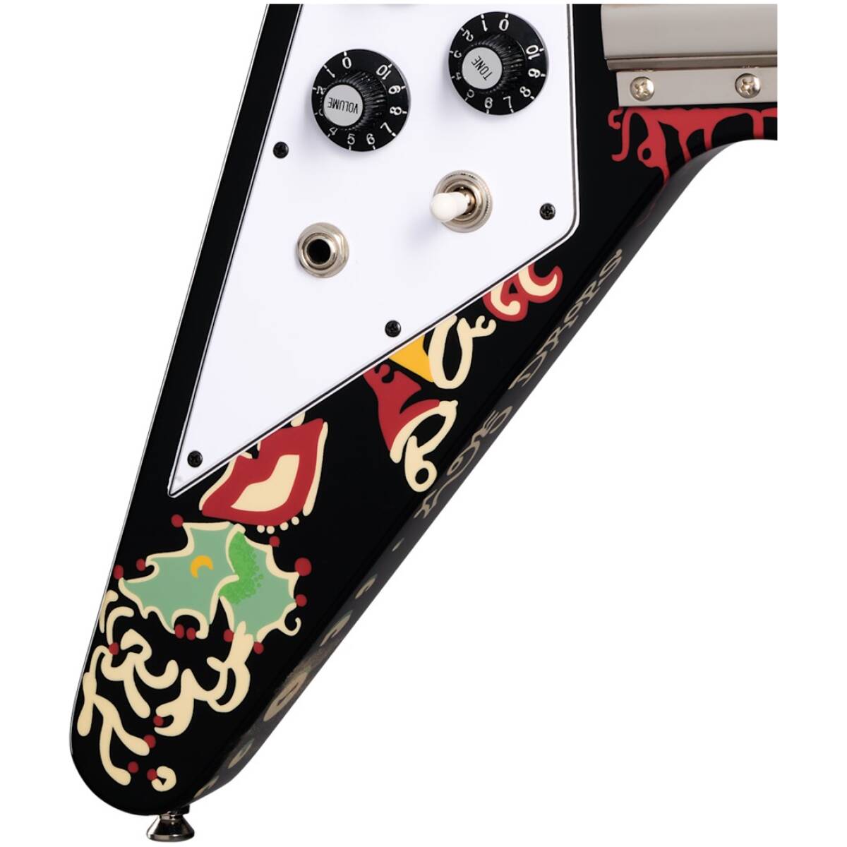 Epiphone ECJHFV-EB-L Jimi Hendrix Love Drops Flying V Ebony-L - Image 4