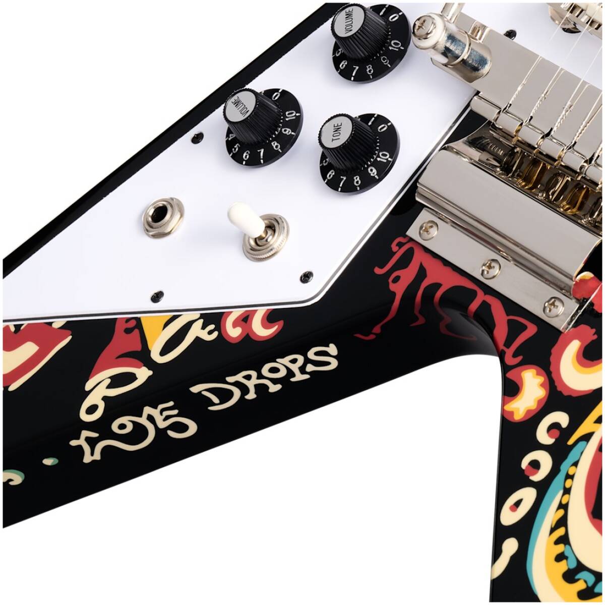Epiphone ECJHFV-EB-L Jimi Hendrix Love Drops Flying V Ebony-L - Image 5