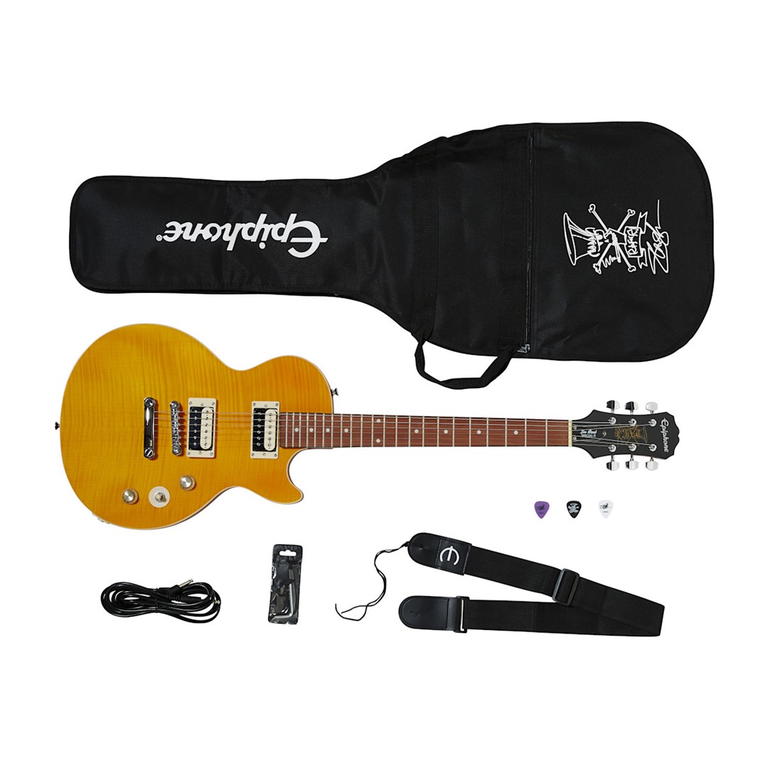 Epiphone-ENA2-AA-Slash-Les-Paul-Special-II-Appetite-AmberBagAccesories-Pack Epiphone ENA2-AA Slash Les Paul Special-II Appetite Amber+Bag/Accesories - Image 1