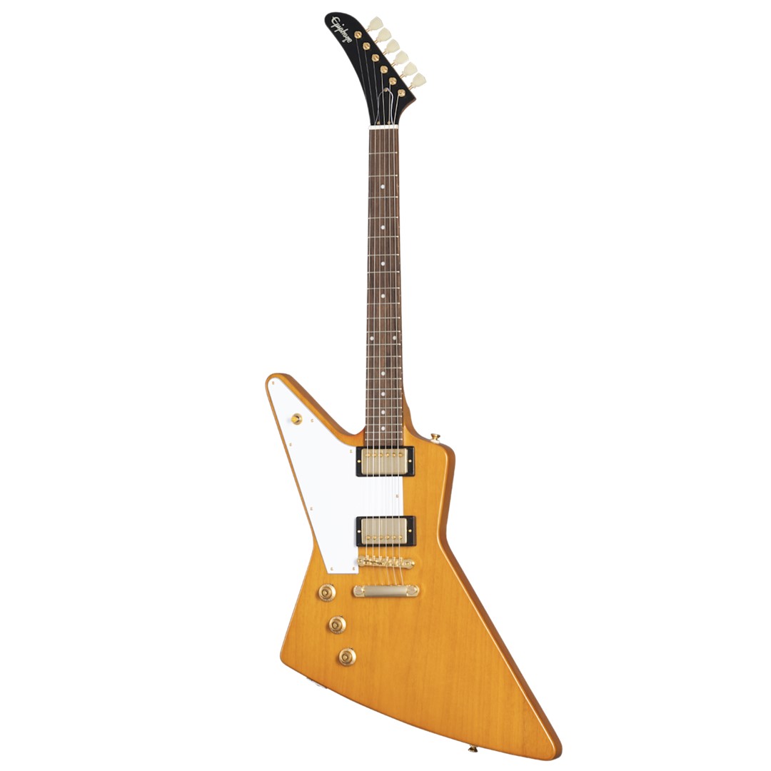 Epiphone-IGCKEXW-ANA-L-1958-Korina-Explorer-Natural-L.Hand-Front- Epiphone IGCKEXW-ANA-L 1958 Korina Explorer Natural L.Hand - Image 1