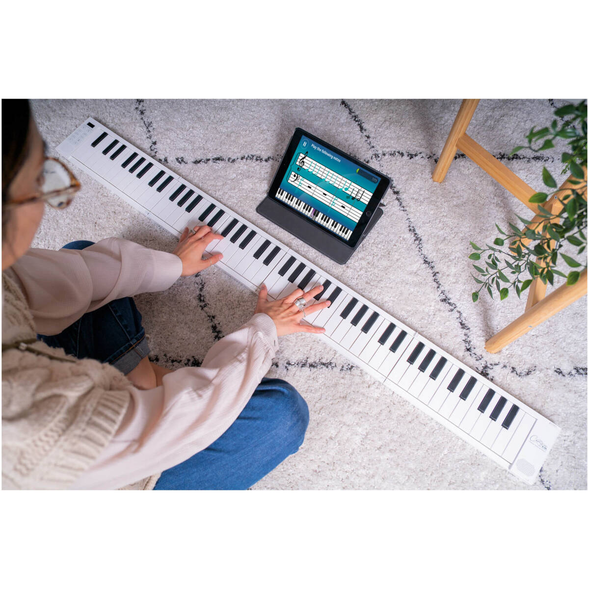 CARRY-ON-FP88T-WT 88-Key Folding Touch Piano (White) - Image 5