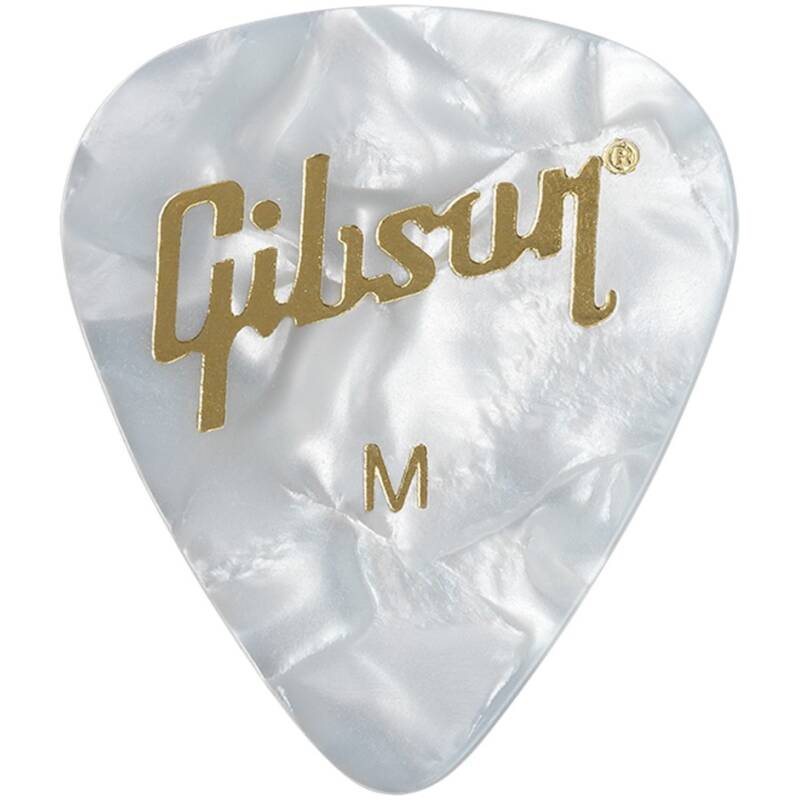 Gibson APRW12-74M Medium White Pearl Picks (12 Pack)