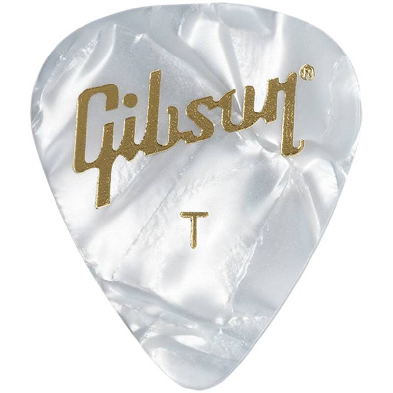 Gibson APRW12-74T Thin White Pearl Picks (12 Pack)