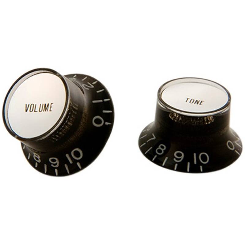 Gibson PRMK-010 Silver Top Hat Knobs with Inserts (4 Pack)