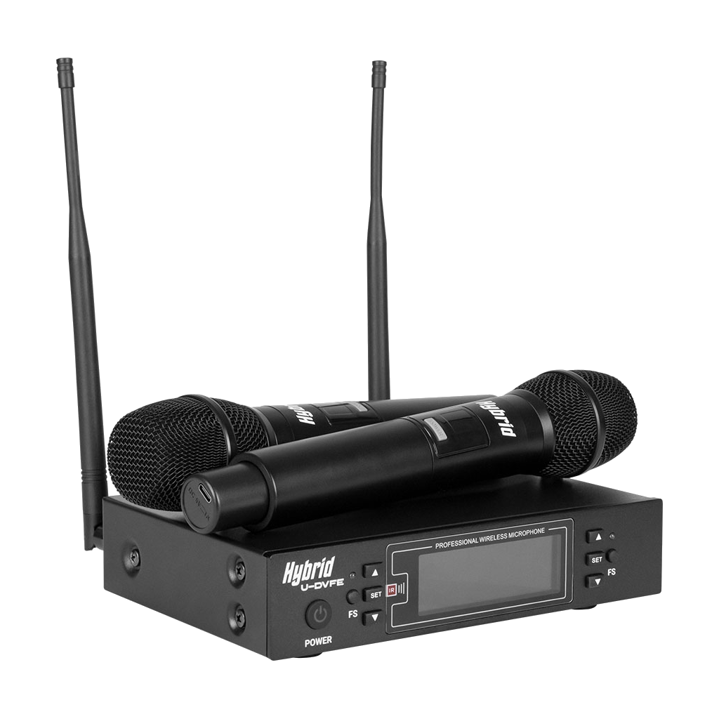 HYB084 HYBRID U-DV FE Dual Handheld UHF Wireless Microphone - Image 1