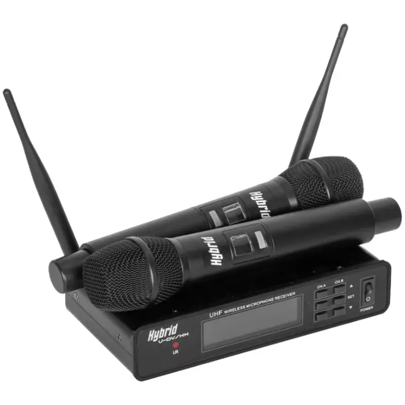 Hybrid U-DV/HH UHF Dual Wireless Microphone System