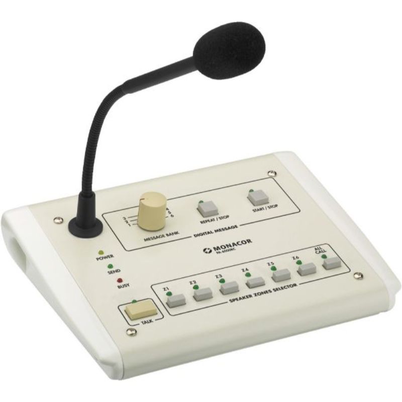 PA-6000RC-front-1 Monacor PA-6000RC Paging Desktop Microphone - Image 1