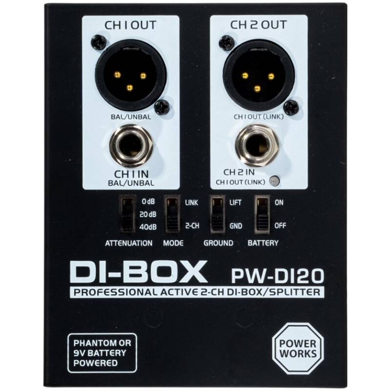 PowerWorks PW-DI-20 Active 2 Channel DI-Box