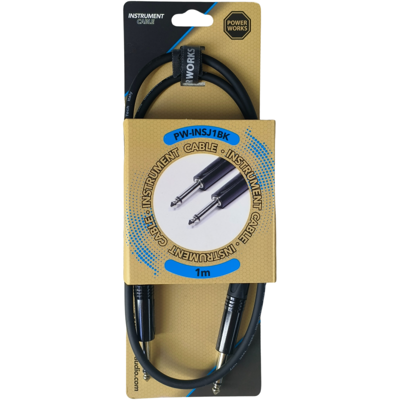 PowerWorks PW-INSJ1BK 1M Instrument Cable-Black Monojack