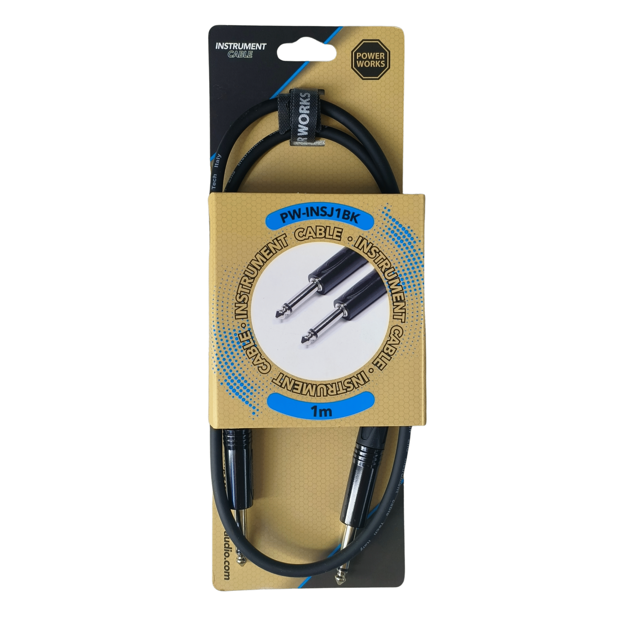 PW-INSJ1BK PowerWorks PW-INSJ1BK 1M Instrument Cable-Black Monojack - Image 1