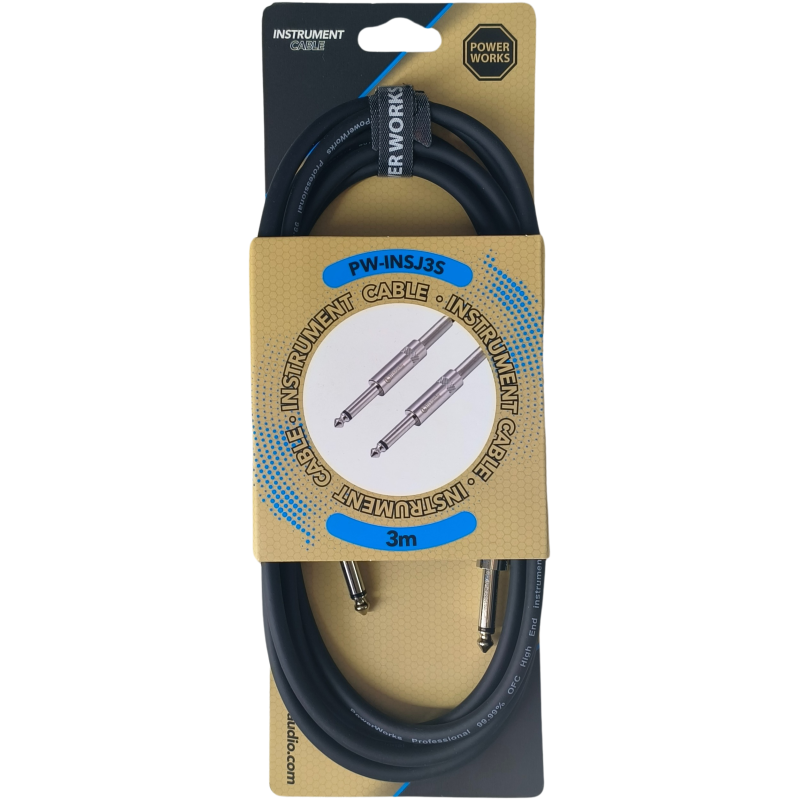 PowerWorks PW-INSJ3S 3m Instrument Cable-Silver Monojack