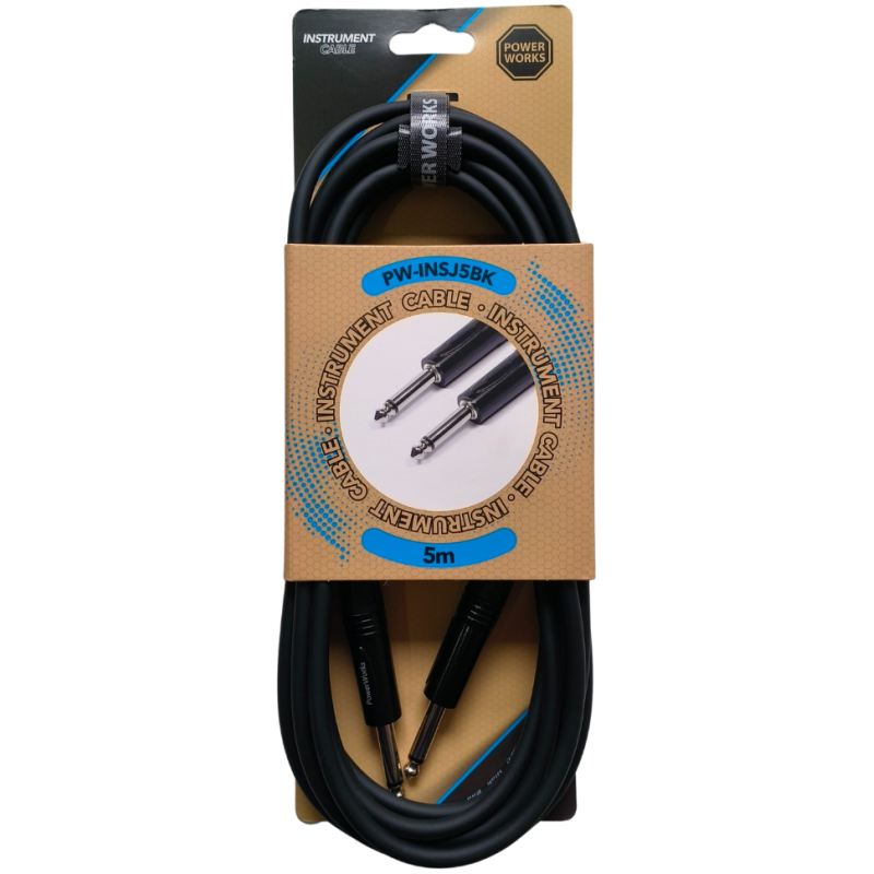 PowerWorks PW-INSJ5BK 5M Instrument Cable-Black Monojack