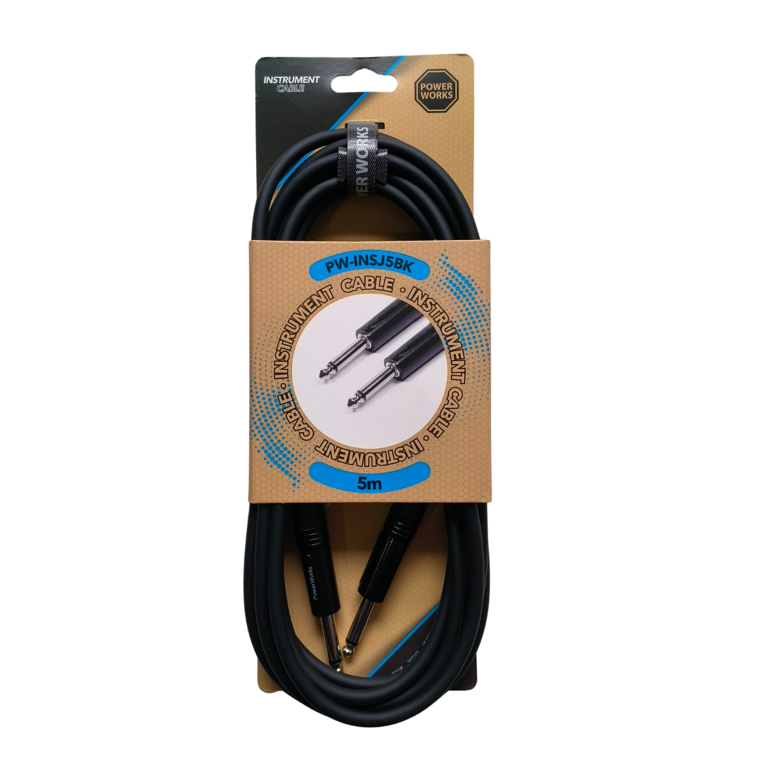PW-INSJ5BK PowerWorks PW-INSJ5BK 5M Instrument Cable-Black Monojack - Image 1